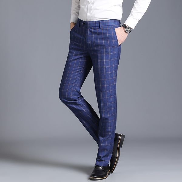 brand formal pants men 2019 business casual slim fit long trousers england classic plaid office suit pants wedding, White;black
brand formal pants men 2019 business casual slim fit long trousers england classic plaid office suit pants wedding, White;black