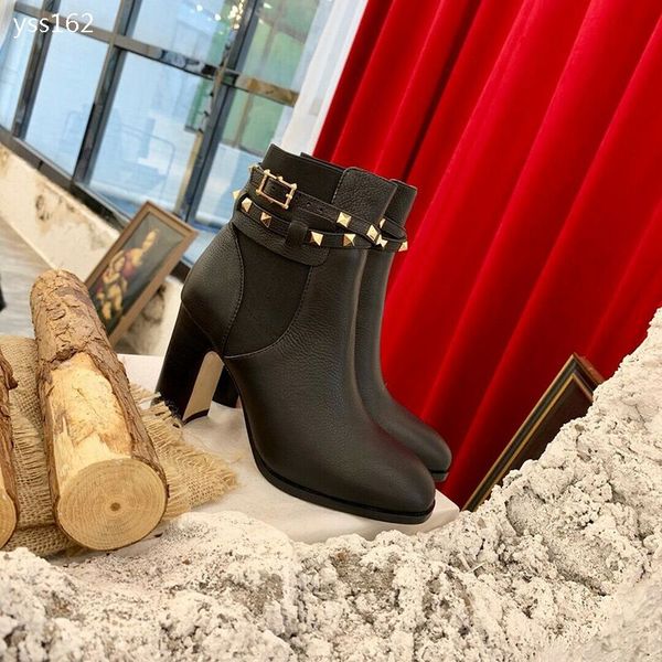 british style 2019 autumn new thick heel rivet leather high heel women boots fashion short boots authentic calfskin booties martin boots, Black
british style 2019 autumn new thick heel rivet leather high heel women boots fashion short boots authentic calfskin booties martin boots, Black
