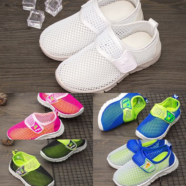 net magic children's summer children's breathable magic sticker boy girl's shoes net shoes, Black