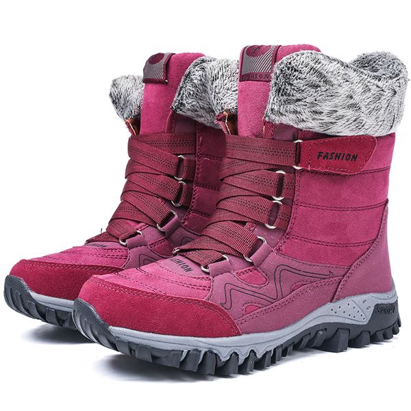 women winter snow shoes ladies lace up non-slip snow boots warm plus velvet fur boots thick fur platform botas mujer d25, Black
women winter snow shoes ladies lace up non-slip snow boots warm plus velvet fur boots thick fur platform botas mujer d25, Black