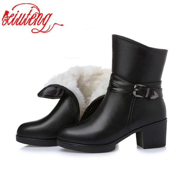 xiuteng genuine leather ankle boots women elegant metal high heels shoes woman platform winter boots size 33-43, Black
xiuteng genuine leather ankle boots women elegant metal high heels shoes woman platform winter boots size 33-43, Black