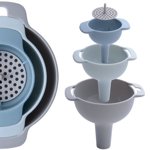4 in 1 multi-functional funnels filter plastic liquid oil wine funnels hopper portable oil honey transferring kitchen gadgets
4 in 1 multi-functional funnels filter plastic liquid oil wine funnels hopper portable oil honey transferring kitchen gadgets