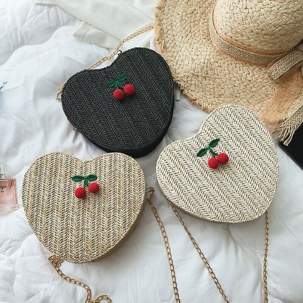 2019 new womens straw bag summer beach chain rattan shoulder bag wicker weave heart shape crossbody handbag
2019 new womens straw bag summer beach chain rattan shoulder bag wicker weave heart shape crossbody handbag