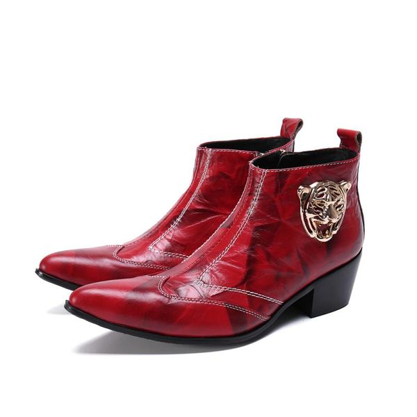 fashion red boots men genuine leather printed leather wing tip style men casual boots daily wear short ankle side zipper, Black
fashion red boots men genuine leather printed leather wing tip style men casual boots daily wear short ankle side zipper, Black