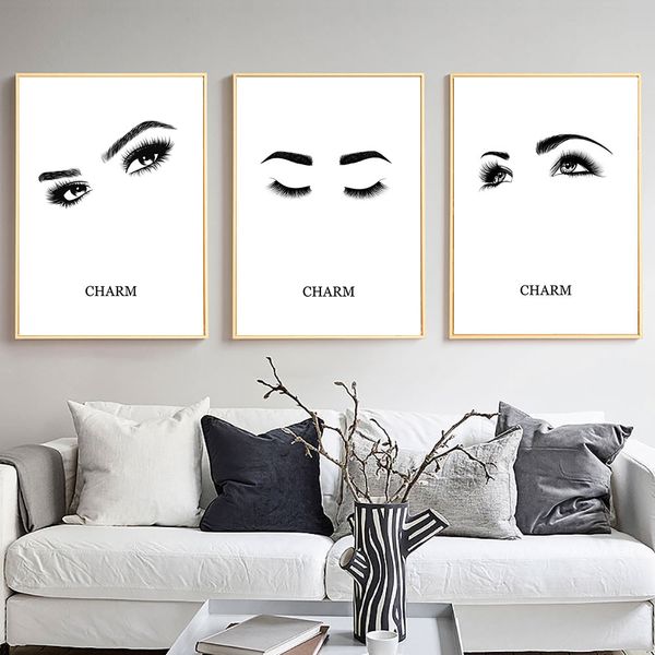 charm eyelash poster makeup wall art lash poster eye art paintings abstract canvas painting wall pictures for living room decor
charm eyelash poster makeup wall art lash poster eye art paintings abstract canvas painting wall pictures for living room decor