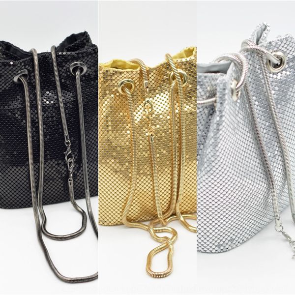 one- diagonal bucket silver aluminum sequins shoulder shoulder bag bucket dinner bag female, White
one- diagonal bucket silver aluminum sequins shoulder shoulder bag bucket dinner bag female, White