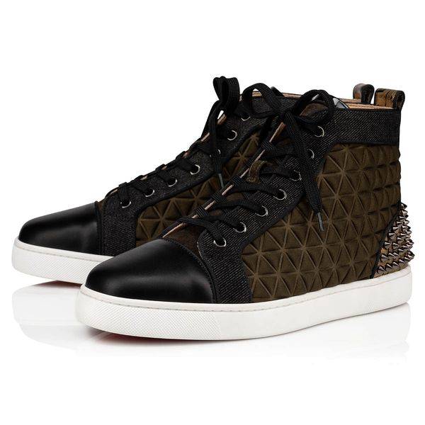 20s новый роскошный дизайн red bottom high tops кроссовки red bottom homme мужские шипы iii calffskin с назад заклепки супер тренеров, Black
20s новый роскошный дизайн red bottom high tops кроссовки red bottom homme мужские шипы iii calffskin с назад заклепки супер тренеров, Black