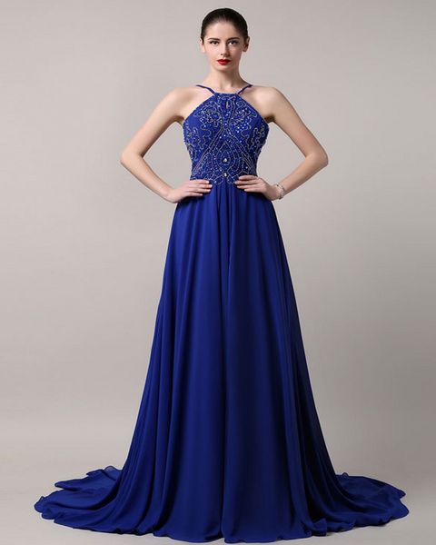 exquisite diamond ornaments blue prom dress halter chiffon long section trailing party formal evening dress back dance party dress, Black;red
exquisite diamond ornaments blue prom dress halter chiffon long section trailing party formal evening dress back dance party dress, Black;red