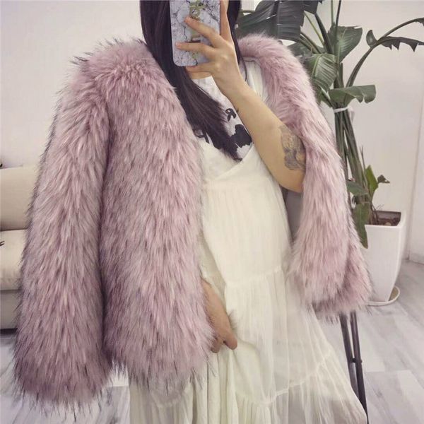 2018 autumn winter new thickening imitation fur grass temperament warm jacket female short raccoon fur coat a035, Black
2018 autumn winter new thickening imitation fur grass temperament warm jacket female short raccoon fur coat a035, Black