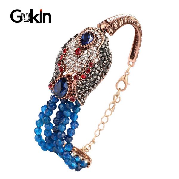 gukin jewellery natural stone crystal beads bracelet antique gold color blue women's bracelets boho jewelry gifts, Black
gukin jewellery natural stone crystal beads bracelet antique gold color blue women's bracelets boho jewelry gifts, Black