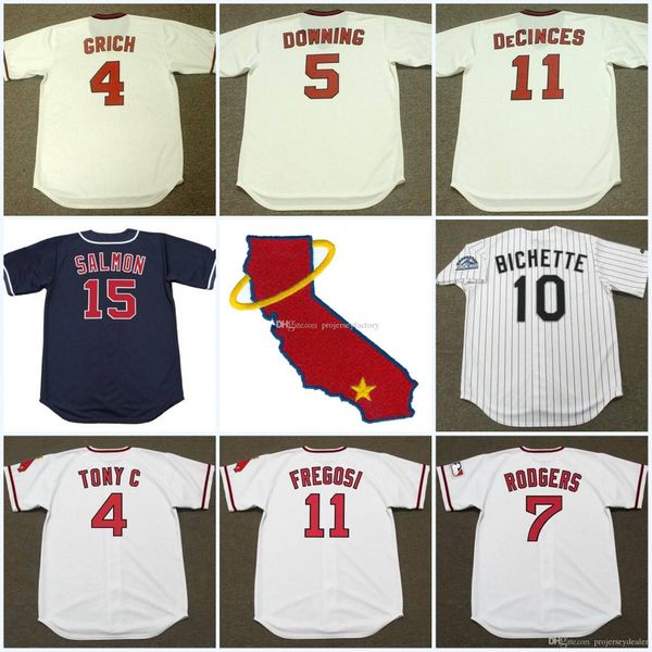 California Angels 1 AURELIO RODRIGUEZ 1970 4 BOBBY GRICH 5 BRIAN DOWNING 15 TIM SALMON 7 BUCK RODGERS 10 BICHETTE Vintage Baseball Jersey
California Angels 1 AURELIO RODRIGUEZ 1970 4 BOBBY GRICH 5 BRIAN DOWNING 15 TIM SALMON 7 BUCK RODGERS 10 BICHETTE Vintage Baseball Jersey