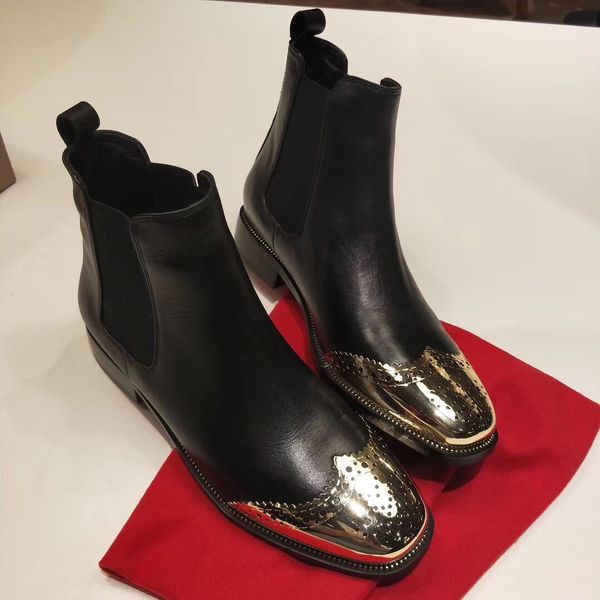 luxurious brand women's genuine leather lady red bottom ankle boot ladies famous red sole boots -- party wedding original box, Black
luxurious brand women's genuine leather lady red bottom ankle boot ladies famous red sole boots -- party wedding original box, Black