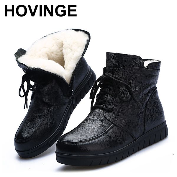 hovinge 2020 new winter genuine leather boots round toe zip ladies ankle boots flat with comfortable keep warm wool snow, Black
hovinge 2020 new winter genuine leather boots round toe zip ladies ankle boots flat with comfortable keep warm wool snow, Black