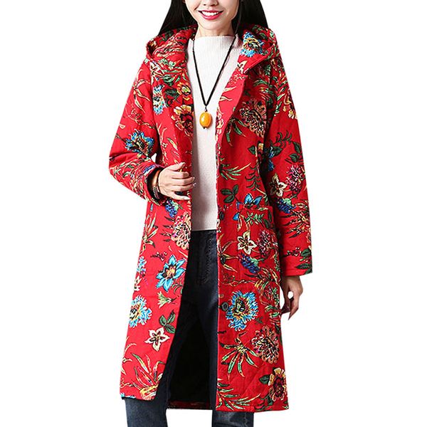 plus size ethnic women long outerwear vintage floral print hooded parka coat single breasted pockets autumn winter warm jacket, Black
plus size ethnic women long outerwear vintage floral print hooded parka coat single breasted pockets autumn winter warm jacket, Black