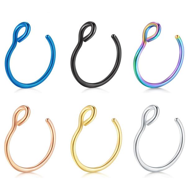 nose rings hoop 20 gauge non piercing stainless steel fake septum nose studs piercings cartilage earring body jewelry, Silver
nose rings hoop 20 gauge non piercing stainless steel fake septum nose studs piercings cartilage earring body jewelry, Silver