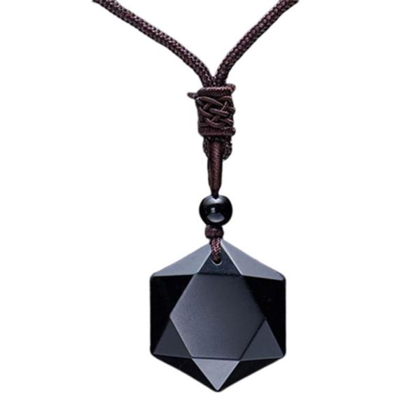european and american jewelry natural obsidian pendant necklace clavicle chain sweater chain beautiful six-star, Silver
european and american jewelry natural obsidian pendant necklace clavicle chain sweater chain beautiful six-star, Silver