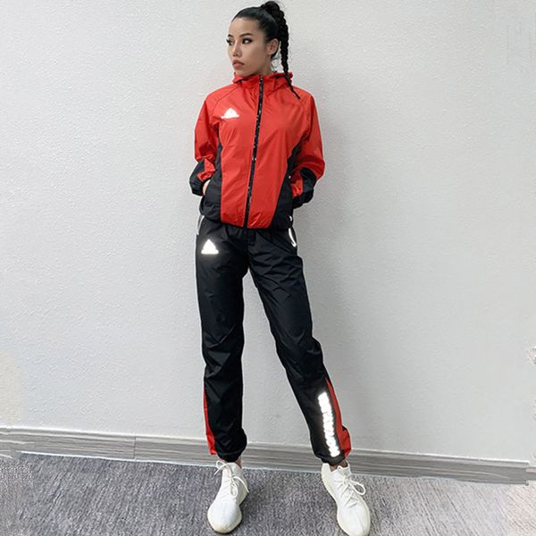 sweating sports set women sportswear loose fitness coat zipper hooded jacket outdoor running windbreaker+loose sports pants, White;red
sweating sports set women sportswear loose fitness coat zipper hooded jacket outdoor running windbreaker+loose sports pants, White;red