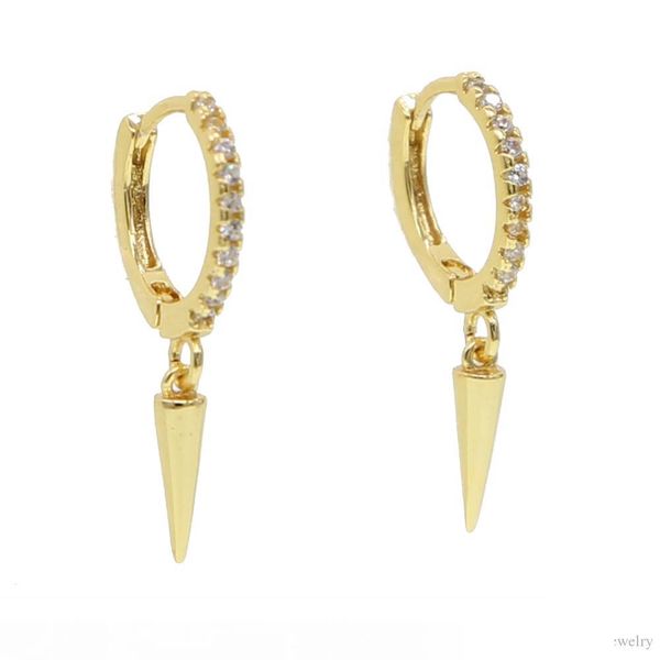 gold plated spike charm revit dangle charm earring cz circle hoop with drop fashion simple jewelry for women, Golden;silver
gold plated spike charm revit dangle charm earring cz circle hoop with drop fashion simple jewelry for women, Golden;silver