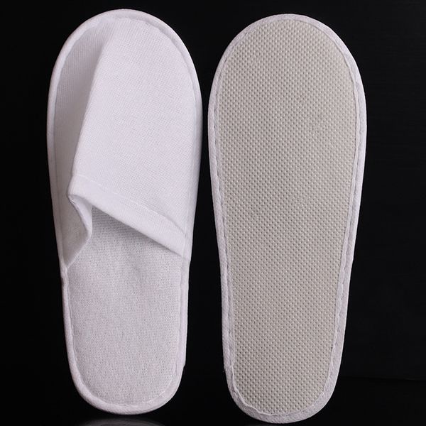 disposable l towelling slippers with eva sole closed toe travel guest shoes men women l disposable shoes wwa181, Black