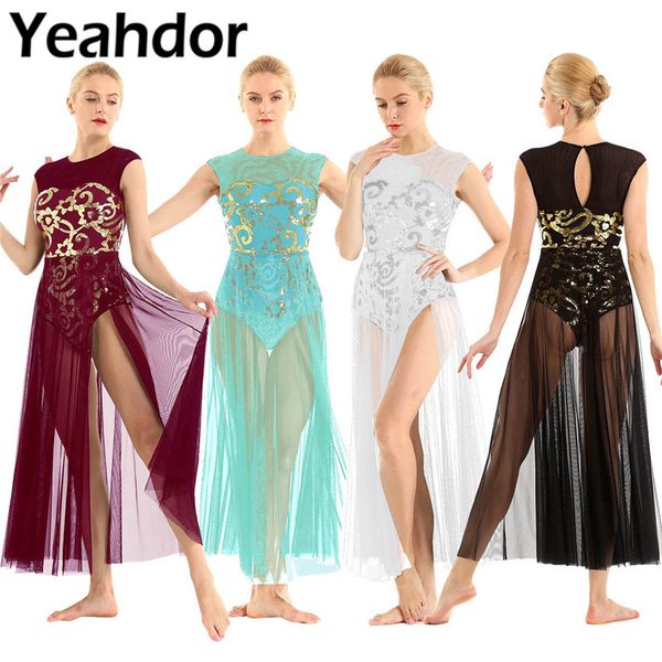 women floral sequins sleeveless tank leotard maxi dress modern contemporary dance lyrical dance dress performance dresses, White;black
women floral sequins sleeveless tank leotard maxi dress modern contemporary dance lyrical dance dress performance dresses, White;black