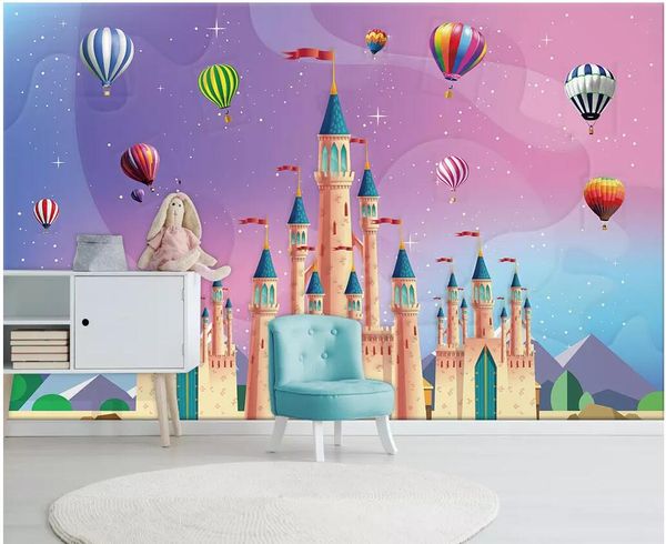 custom p 3d wallpaper classical castle air balloon children's room background home decor 3d wall murals wallpaper for walls 3 d