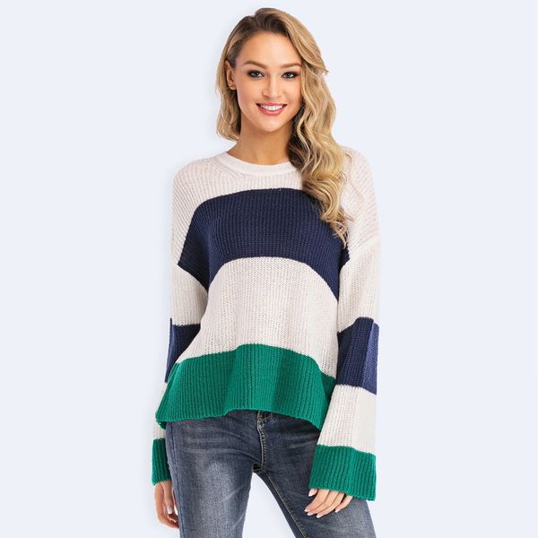 fashion women striped casual loose sweater autumn winter long sleeve sweater round neck sweatshirt ropa mujer invierno 2019
fashion women striped casual loose sweater autumn winter long sleeve sweater round neck sweatshirt ropa mujer invierno 2019