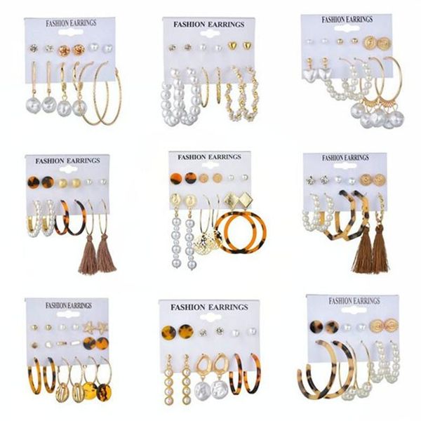 bohemian women earrings set tassel pearl earrings for women fashion jewelry geometric mix dangle pendants hoop earings, Silver
bohemian women earrings set tassel pearl earrings for women fashion jewelry geometric mix dangle pendants hoop earings, Silver