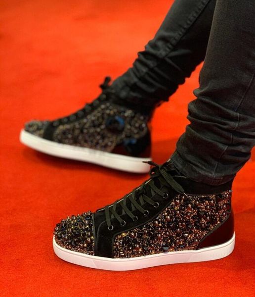 final new red bottom men sneakers high studs ** strass casual walking,fashion red sole mens sneakers rivets skateboard party wedding, Black
final new red bottom men sneakers high studs ** strass casual walking,fashion red sole mens sneakers rivets skateboard party wedding, Black