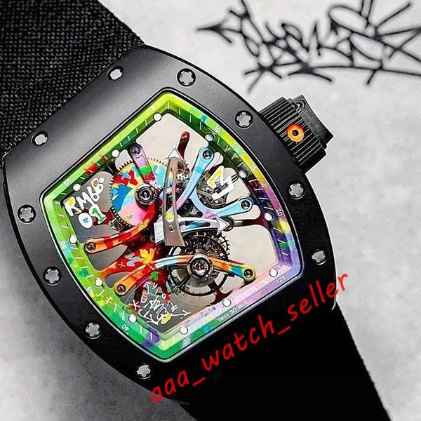 8 styles new mens fashion watches rm68-01 cyril kongo openworked tourbillon rainbow graffiti dial sapphire mechanical automatic movement, Slivery;brown
8 styles new mens fashion watches rm68-01 cyril kongo openworked tourbillon rainbow graffiti dial sapphire mechanical automatic movement, Slivery;brown