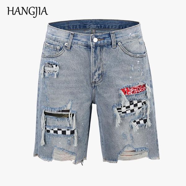 mens patchwork denim shorts streetwear ripped jeans for men black/blue washed hole all match distressed biker jeans t200410
mens patchwork denim shorts streetwear ripped jeans for men black/blue washed hole all match distressed biker jeans t200410
