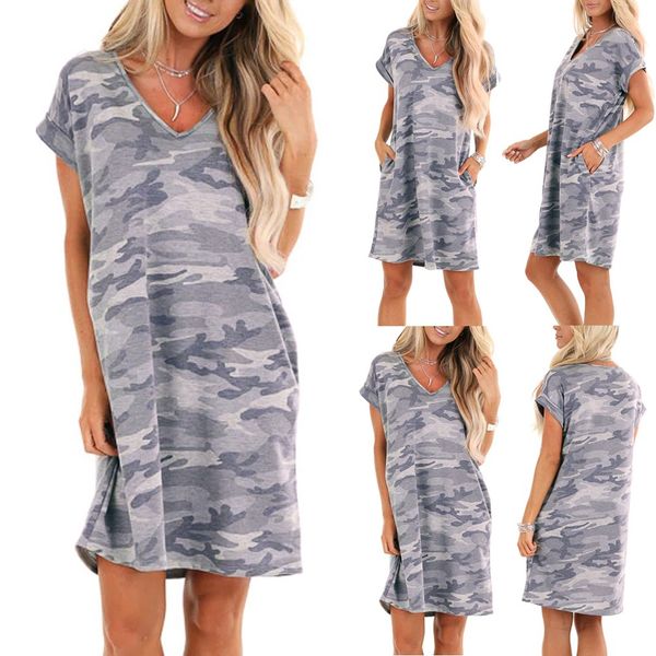 women's summer dress casual short sleeve v-neck pocket camos print stretch swing dresses loose dress fashion clothing 2020, Black;gray
women's summer dress casual short sleeve v-neck pocket camos print stretch swing dresses loose dress fashion clothing 2020, Black;gray