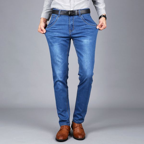 2018 brand 100% pure cotton business straight leg long jeans men summer designer clothes denim pants male casual trousers, Blue
2018 brand 100% pure cotton business straight leg long jeans men summer designer clothes denim pants male casual trousers, Blue