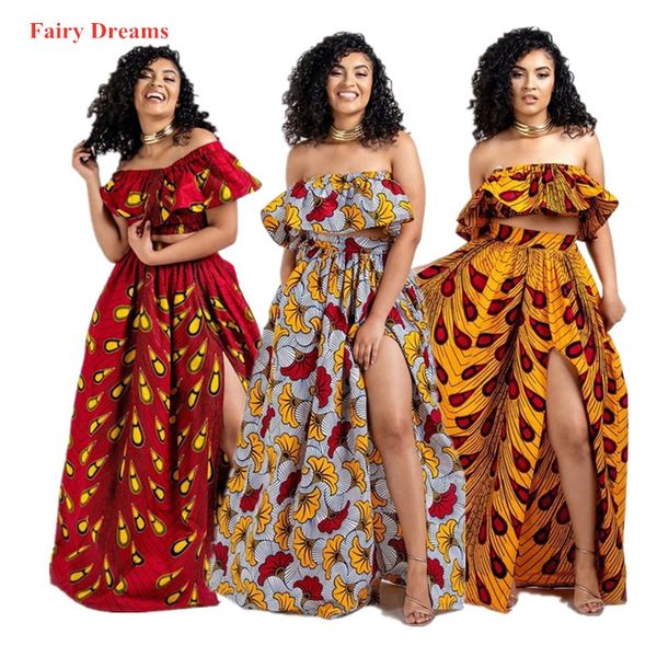 2 piece set women traditional african clothing crop and long skirt 2020 summer suits dashiki print shirt off shoulder, Red
2 piece set women traditional african clothing crop and long skirt 2020 summer suits dashiki print shirt off shoulder, Red
