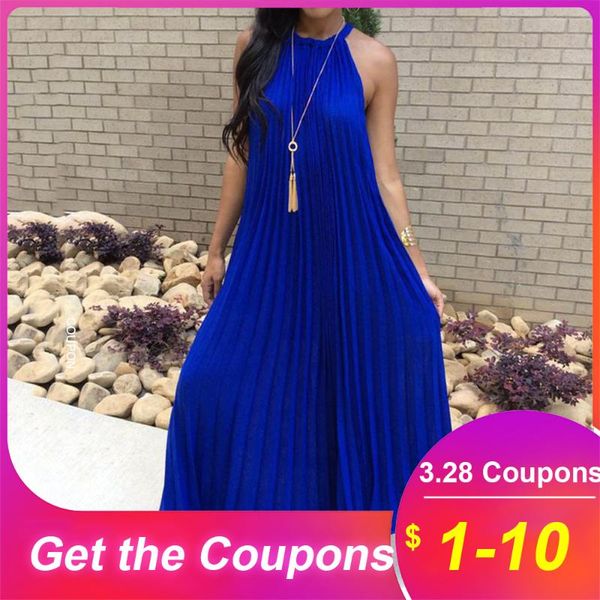 casual dresses pleated blue maxi dress 2021 summer halter sleeveless women beach sundress white long plus size daily african, Black;gray
casual dresses pleated blue maxi dress 2021 summer halter sleeveless women beach sundress white long plus size daily african, Black;gray