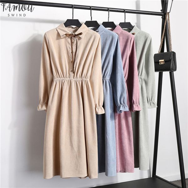 autumn winter women corduroy dress solid vestidos mujer vintage casual single-breasted stand collar long sleeves a-line dresses, Black;gray
autumn winter women corduroy dress solid vestidos mujer vintage casual single-breasted stand collar long sleeves a-line dresses, Black;gray