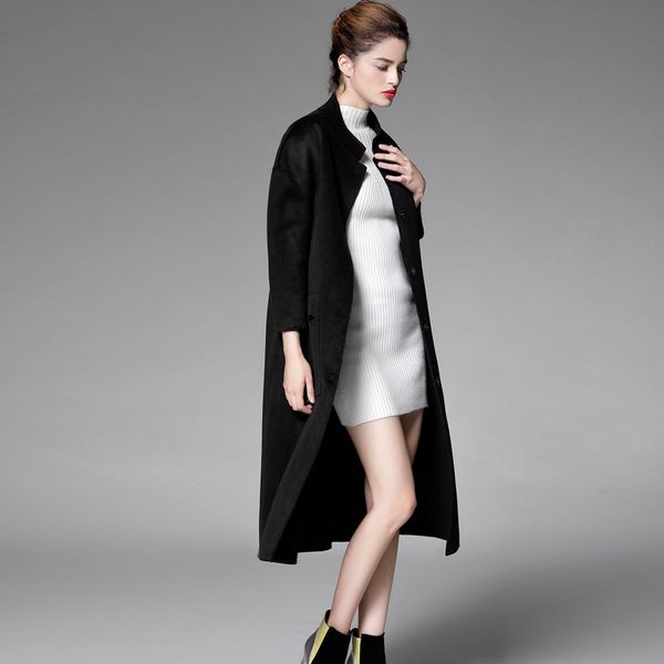 wool cashmere coat female with long high-end european and american cloth coat of new fund of 2017 autumn winters, Black
wool cashmere coat female with long high-end european and american cloth coat of new fund of 2017 autumn winters, Black