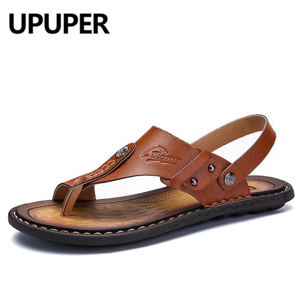 upuper new arrival summer men sandals comfortable flip flops men's shoes split leather beach sandals non-slide male slippers, Black
upuper new arrival summer men sandals comfortable flip flops men's shoes split leather beach sandals non-slide male slippers, Black