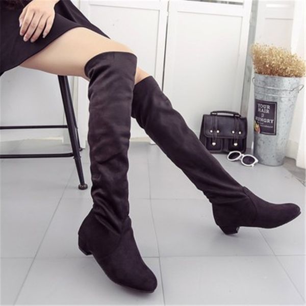 elastic flock slim fit over the knee boots women 2019 winter thigh lace up ladies high heel chunky heel long thigh high botas, Black
elastic flock slim fit over the knee boots women 2019 winter thigh lace up ladies high heel chunky heel long thigh high botas, Black