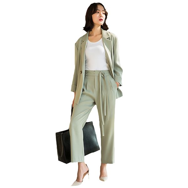 2019 spring autumn new women's long sleeve blazer suits double breasted casual pants formal notched elegant 2 piece set w127, White
2019 spring autumn new women's long sleeve blazer suits double breasted casual pants formal notched elegant 2 piece set w127, White