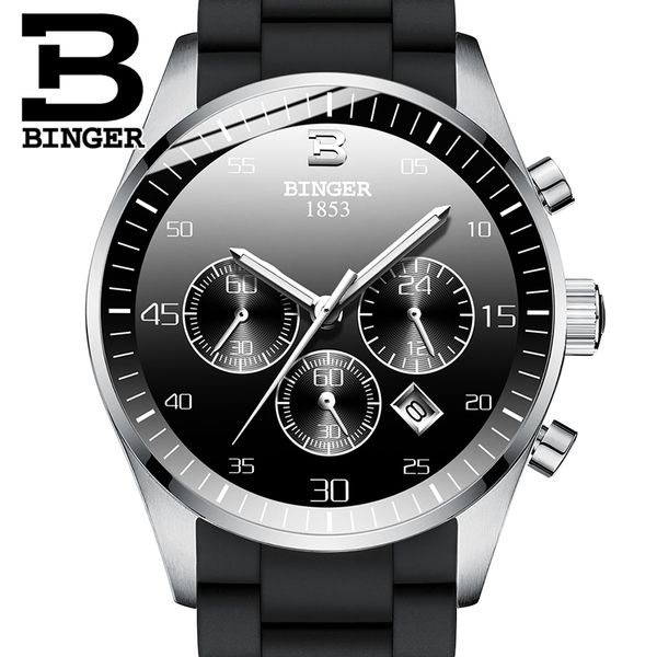 switzerland binger mens watches sports chronograph quartz watch men relogio masculino 2019 new watch, Slivery;brown
switzerland binger mens watches sports chronograph quartz watch men relogio masculino 2019 new watch, Slivery;brown