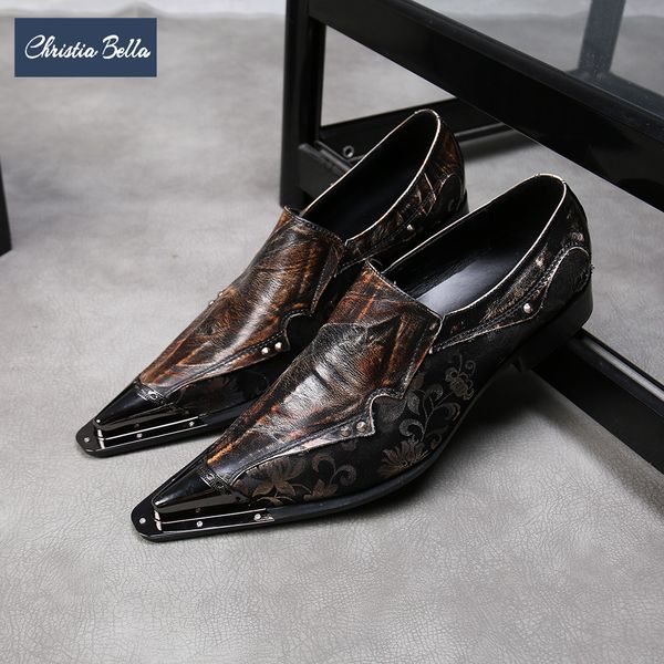 christia bella printing genuine leather men office shoes fashion patchwork big size pointed toe slip on formal party dress shoes, Black
christia bella printing genuine leather men office shoes fashion patchwork big size pointed toe slip on formal party dress shoes, Black