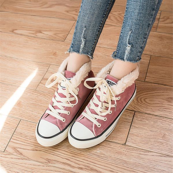 sarairis wholesale winter canvas shoes warm fur shoelace comfortable women shoes flat ankle boots leisure fashion casual shoes, Black
sarairis wholesale winter canvas shoes warm fur shoelace comfortable women shoes flat ankle boots leisure fashion casual shoes, Black