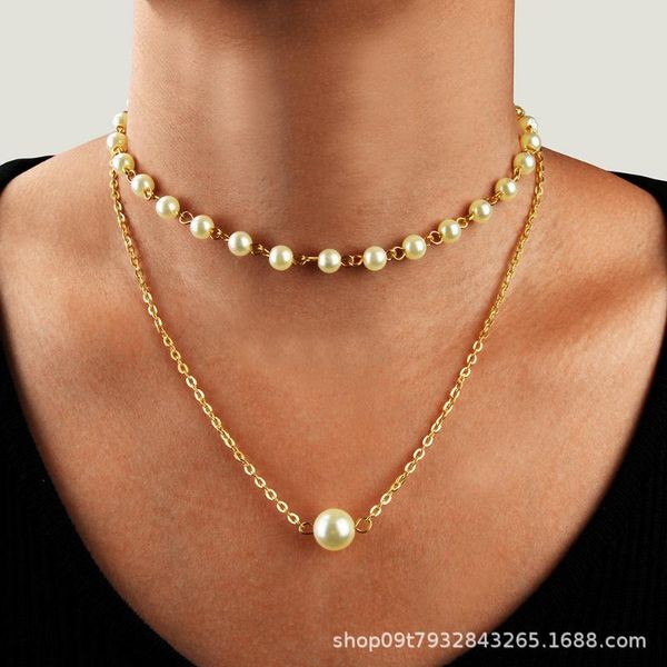 new style choker cross border new products accessories necklace choker fashion simple multilayer pearl necklace gold, Silver
new style choker cross border new products accessories necklace choker fashion simple multilayer pearl necklace gold, Silver