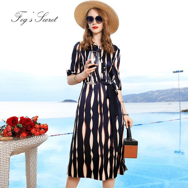 2019 summer long dress striped print elegant loose high waist with slash dress mid-length, Black;gray
2019 summer long dress striped print elegant loose high waist with slash dress mid-length, Black;gray