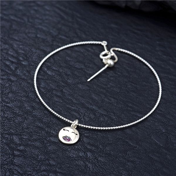 m&c fashion silver jewelry smile pendant 100% sterling silver 925 jewelry women bracelet gift 925 bracelet, Black
m&c fashion silver jewelry smile pendant 100% sterling silver 925 jewelry women bracelet gift 925 bracelet, Black