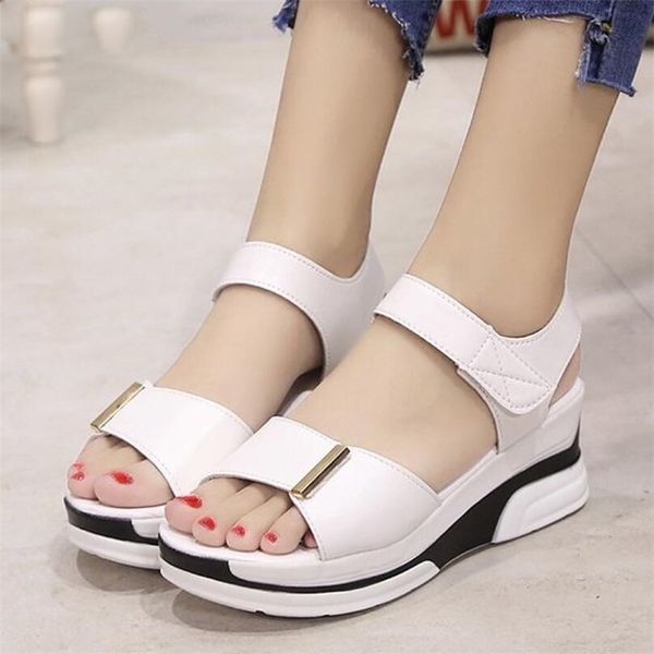 2019 summer new fashion sandals new hook&loop wedges platform fish mouth soft pu sandals women'sthick heel sandals, Black
2019 summer new fashion sandals new hook&loop wedges platform fish mouth soft pu sandals women'sthick heel sandals, Black