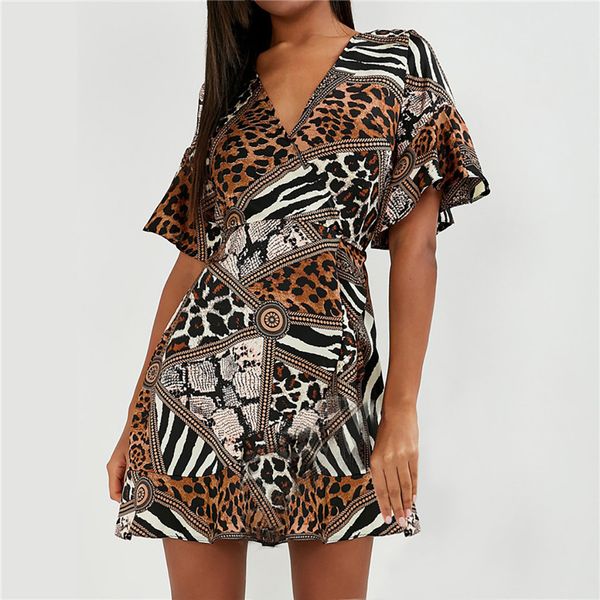 casual summer dress women clothes 2019 fashion women v-neck ruffled sleeve leopard casual chiffon a-line bandage dress 42, Black;gray
casual summer dress women clothes 2019 fashion women v-neck ruffled sleeve leopard casual chiffon a-line bandage dress 42, Black;gray