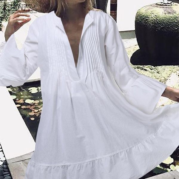 zanzea elegant lady mini dress 2020 summer women beach sundress female cotton short vestidos pleated shirt dress robe plus size, Black;gray
zanzea elegant lady mini dress 2020 summer women beach sundress female cotton short vestidos pleated shirt dress robe plus size, Black;gray