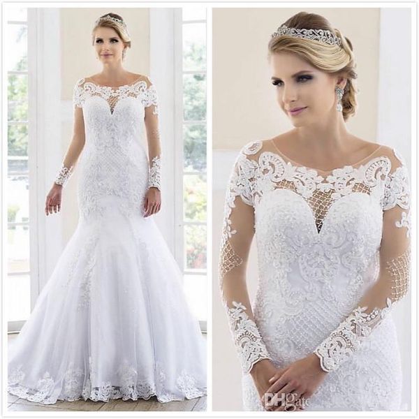 elegant white lace wedding dresses arabic mermaid jewel lace applique backless tulle long sleeves bridal dresses vintage vestidos de mariee
elegant white lace wedding dresses arabic mermaid jewel lace applique backless tulle long sleeves bridal dresses vintage vestidos de mariee