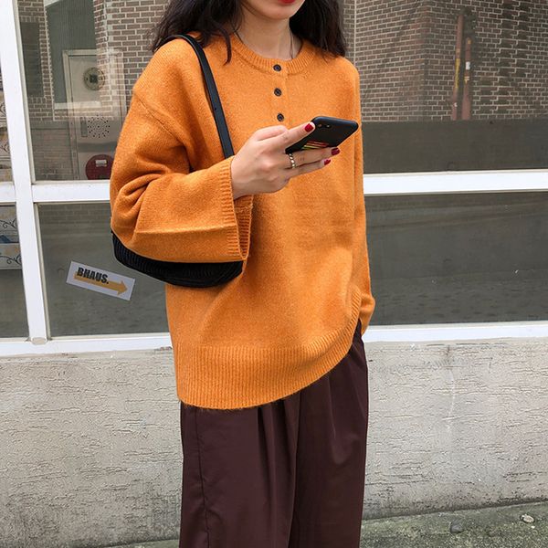 5 colors 2019 autumn and winter korean breif solid color button knit warm sweaters womens sweaters and pullovers womens (f1397, White;black
5 colors 2019 autumn and winter korean breif solid color button knit warm sweaters womens sweaters and pullovers womens (f1397, White;black